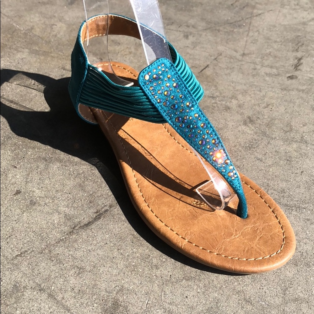 City Classified Women’s Thong Flat Sandals Teal